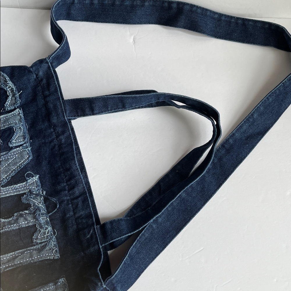 Denim Tote Bag Gentle Youth Crossbody Bag Shoulder Bag Distressed Blue NWOT - Picture 8 of 14